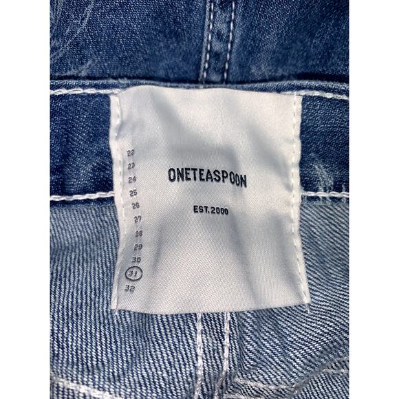 One Teaspoon Women's Malibu Blue Bandits Low Waist Denim Shorts Size 31 - Picture 10 of 14